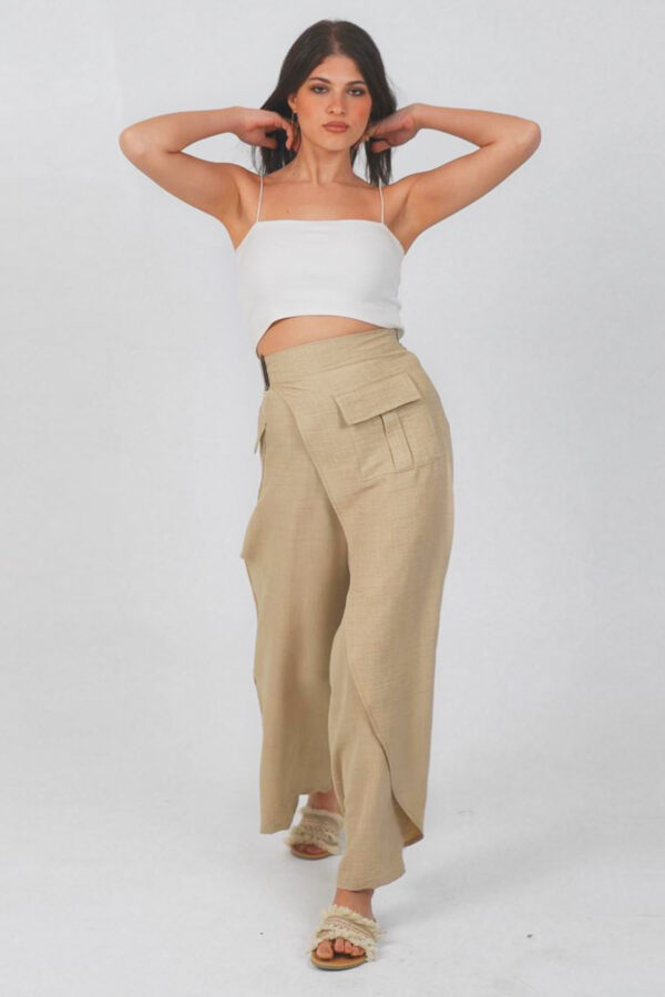 Linen Flag Pants (BEIGE)