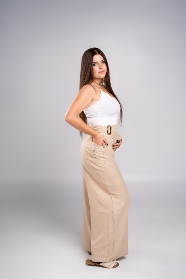 Linen Flag Pants (BEIGE) - Image 2